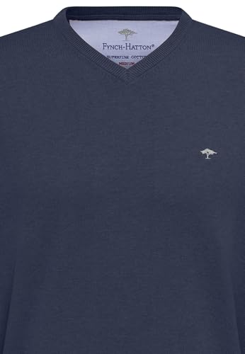 FYNCH-HATTON Pullover aus Baumwolle mit V-Ausschnitt Night / 4XL – Ansicht 5