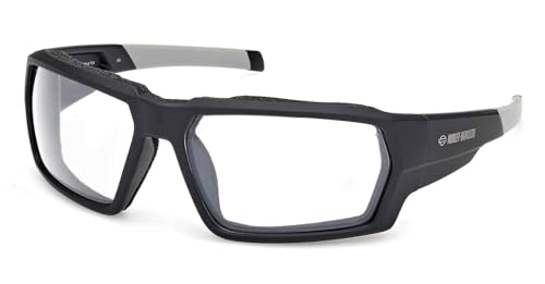 Harley-Davidson Men's Engineered Clear Lens Sunglasses, Matte Black Frame