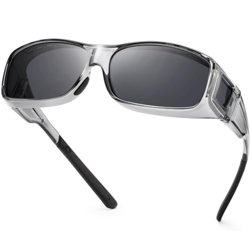 Image of URUMQI Polarized Sunglasses Fit Over Glasses for Men Women, Wraparound Sun Glasses UV400 Protection for Driving Fishing