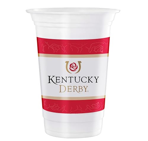 Westrick Kentucky Derby Plastic Cups 2025 151st, Officially Licensed Kentucky Derby Logo Evergreen - Kentucky Derby Decorations (16 Cups, 16oz each)