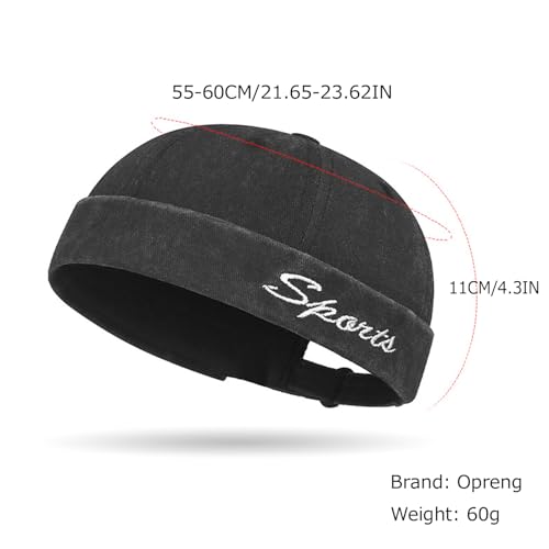 Image of Classic Vintage Style Solid Color Sailor brimless Skull hat Casual Washed Cotton Rolled Cuff Harbour Hat