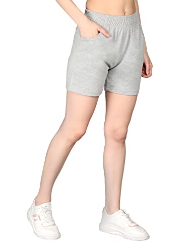 Image of CHKOKKO Women's Regular Cotton Regular Fit Plain Shorts for Women