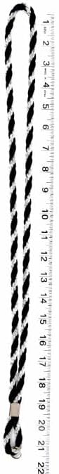 Premium Two Tone Black/Metallic Silver Clergy Cord With Cross