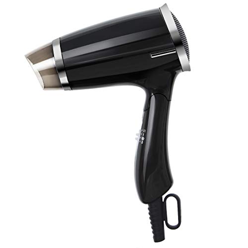 Folding Hair Dryer Compact Blow Dryer Portable Professional Hair Dryer Negative Ionic Low Noise Hair Dryer 3 Heat Settings Lightweight Mini 8x7inch Hair Dryer for Men and Women