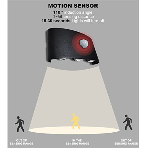Lámpara de Pared con Sensor de Movimiento Interior Exterior Blanco 3000K 4