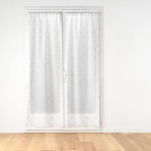 Cortinas visillos de salón Olympia gris con trabillas 2x70x240 cm 2