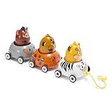 Disney Store Official The Lion King Pull Toy - Includes Simba, Timon, & Pumbaa on Elephant, Zebra, & Giraffe Cars - Perfect for Disney Gifts, Kids Toys, & Sensory Toy Collections