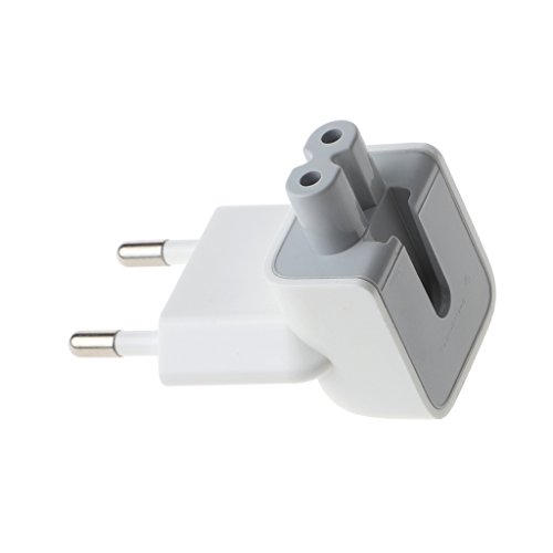 Image of WOVTE Europe Plug Converter Travel Charger Adapter for Apple iBook MacBook White Pack of 2