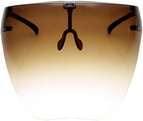 zeroUV - Protective Face Shield Full Cover Visor Glasses/Sunglasses (Anti-Fog/Blue Light Filter) (Amber/Fade)