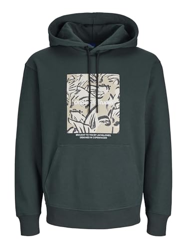 JACK & JONES Jorvesterbro Newton Boxfront Sweat BF Sudadera con Capucha, Forest River, S para Hombre