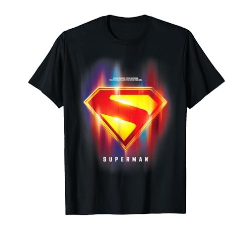 Image of Superman (2025) Glowing Shield Choices T-Shirt, Men, Black, XX-Large