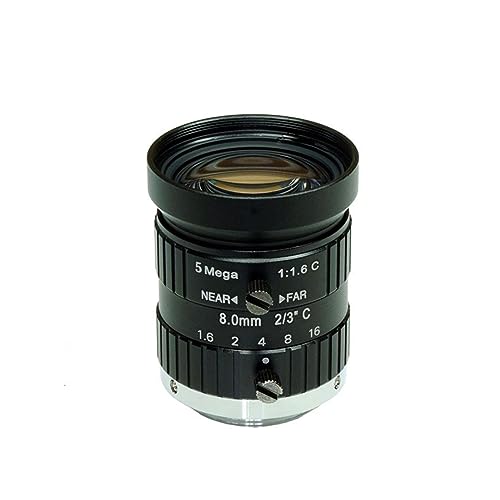 Objectif 5MP 8mm C-Mount à faible distorsion pour inspection de matériel de haute précision