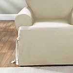 SureFit Duck Solid T-Cushion Chair Cover, Relaxed Fit, 100 Percent Cotton, Machine Washable, 1 Count (Pack of 1), Natural - Image 5