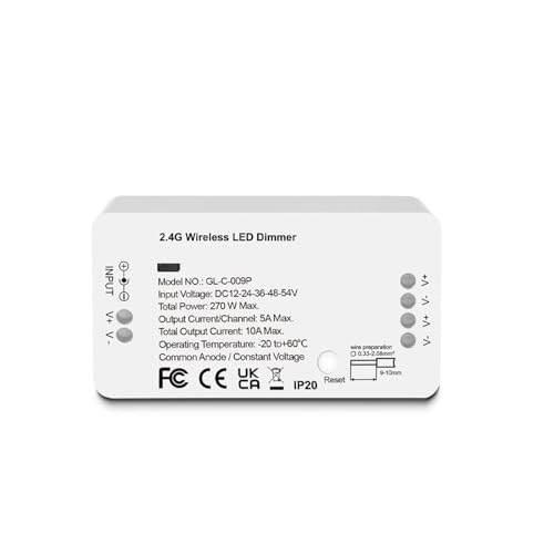 Contrôleur de bande lumineuse LED variateur tension constante pour ruban et bandeau LED