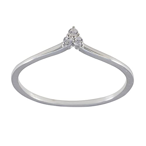 Bague fille argent 925 cz blanche comme cadeau d'anniversaire mémorable