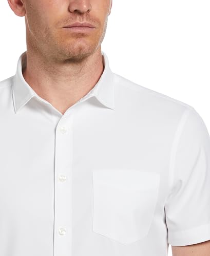 Perry Ellis Men's Total Stretch Slim Fit Solid Short Sleeve Button-Down Shirt3