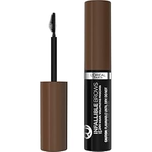 L’Oreal Paris Infallible Volumizing 24H Wear Brow Mascara, Long Lasting Eyebrow Makeup for 2X Fuller Eyebrows, 5.0 Brunette, 0.13 Fl Oz