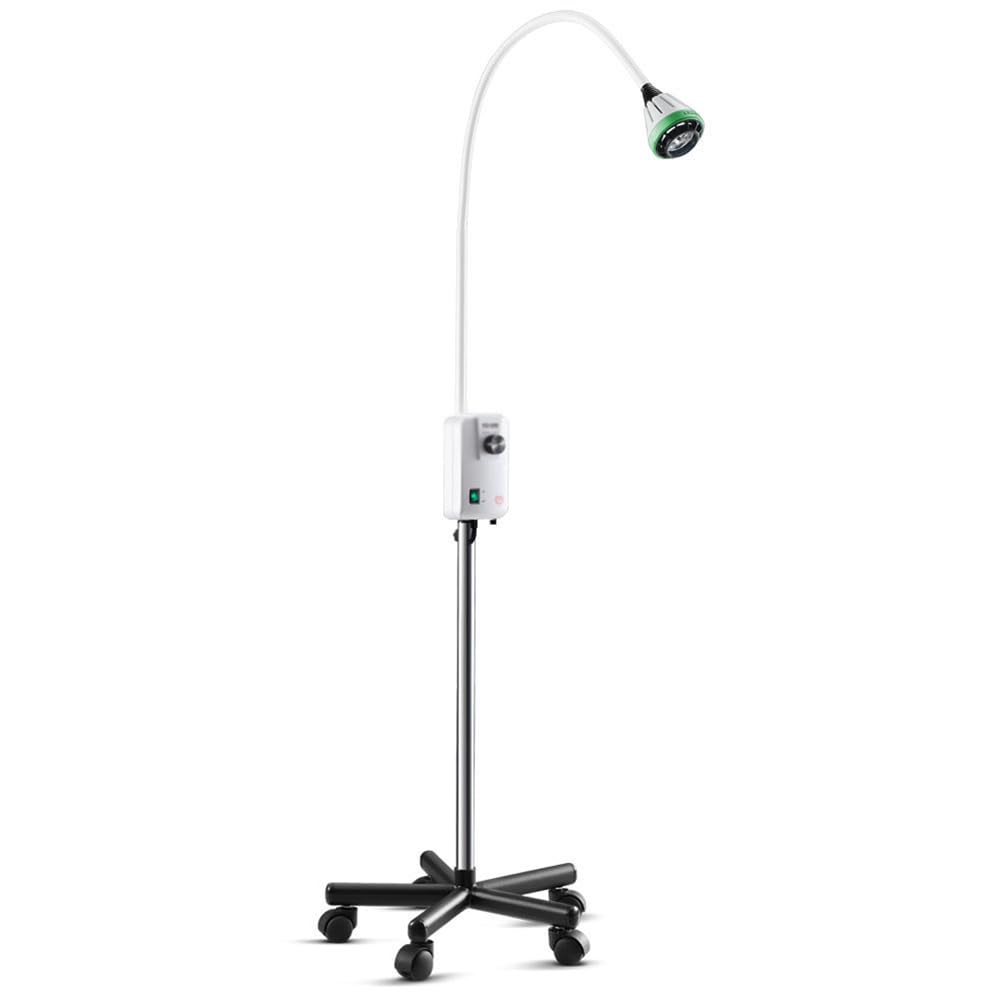Lampe médicale chirurgicale mobile d'examen à col de cygne et roues