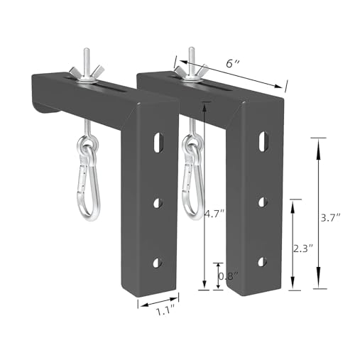 Soporte de pared para pantalla de proyector robusto en forma de L negro con extension regulable 6