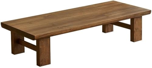 Mesa de té Japonesa de Madera Maciza, Mesa Baja para Sentarse en el Suelo, Mesa de Centro de Madera, Muebles para Sala de Estar, recepción, Color café, 31,5 x 20 x 15 Pulgadas