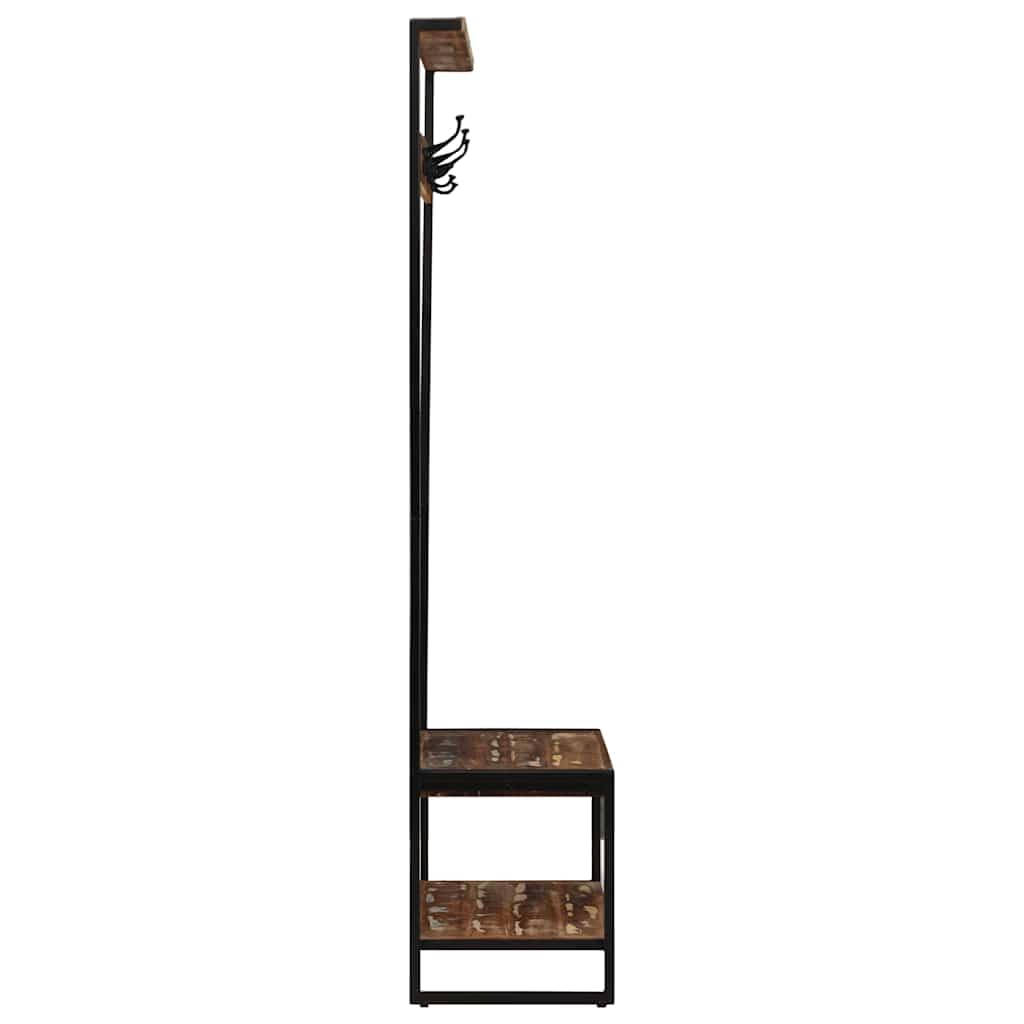 Homgoday Perchero Multicolor Madera Maciza reciclada 80x40x190 cm Estantería de Pared Colgante Flotante Almacenamiento Espacio Decoración Artículos Diarios en Familia