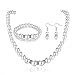 Femtindo Faux Pearl Necklace Set for Women Costume Jewelry for Blouse or Bridal Wedding Dress