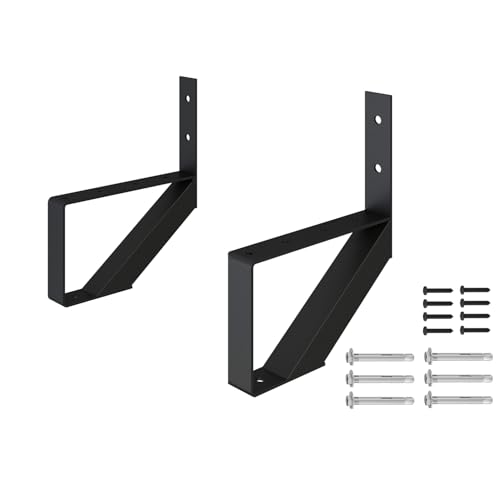 DIYHD Steel Stair Stringer 1 Step for Deck Height 13in,Powder Coated Black Outdoor Deck Stringer,MAX Load Capacity:500lbs,2pcs