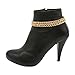 Women Gold Metal Boot Chain Bracelet Shoe Anklet Double Strands Charm Classy Fashion Jewelry z034