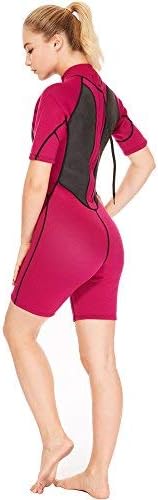 FLEXEL Women Wetsuit Shorty, 2mm 3mm Neoprene Shorty Sleeve Wet Suits for Men in Cold Water for Scuba Diving Surfing Swimming Snorkeling - Image 4