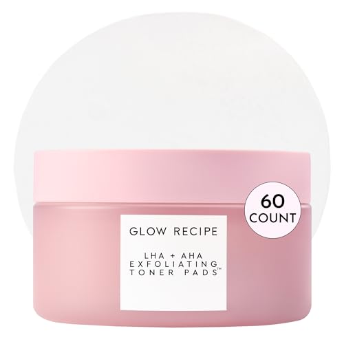 Image of Glow Recipe LHA + AHA Toner Pads - Korean Exfoliating Toner for Face - Pore Minimizer - Hydrating Toner Pads - 5 Gentle Acids, Watermelon Enzymes, Hydrating Botanicals (60 Face Pads)