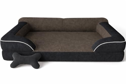 Image of Cutepups Black and Brown XXL Premium Dog Bed - Ultra Soft Orthopedic Washable Bed for Extra Large Dogs