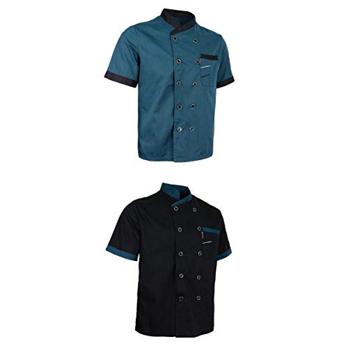 Jojomis 2 Packs Men Women Chef Jacket Coat Uniform Breathable Short Sleeve Chefwear, as described, Medium
