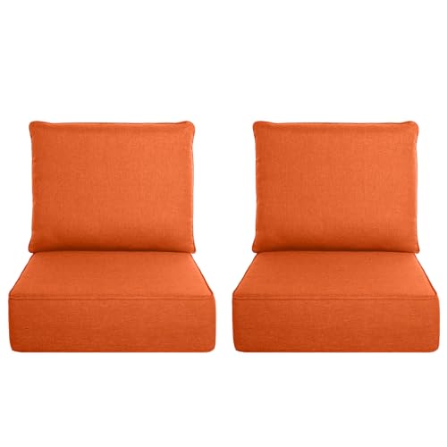 Image of Luxury Outdoor Seat Cushion Set-22 x 24 x 6 Inch Outdoor Chair Cushions with Water Resistant & Removable Cover Outdoor Cushions for Patio Furniture Chair Sofa Couch