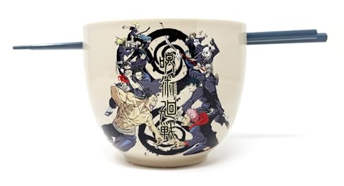 Surreal Entertainment Jujutsu Kaisen Merch Ceramic Ramen Bowl - Yuji Itadori, Megumi Fushiguro, Panda, Aoi Todo – JJK Ramen Bowl, Officially Licensed Anime Merchandise