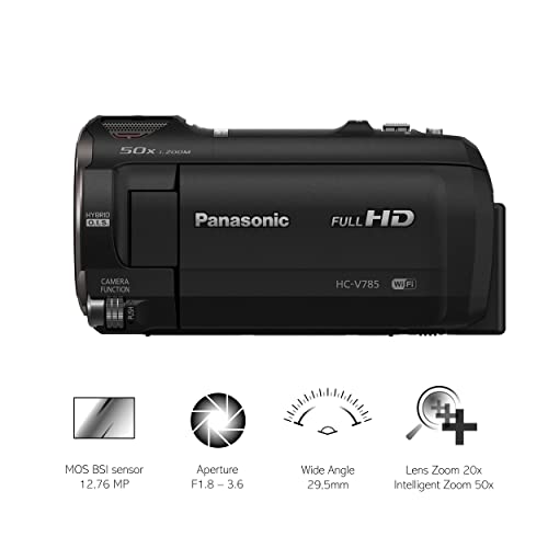 Panasonic HC-V785EG-K Camcorder (Full HD Video, 20x Opt. Zoom, Opt. Bildstabilisator, WiFi, Full HD Zeitlupe) schwarz – Bild 3