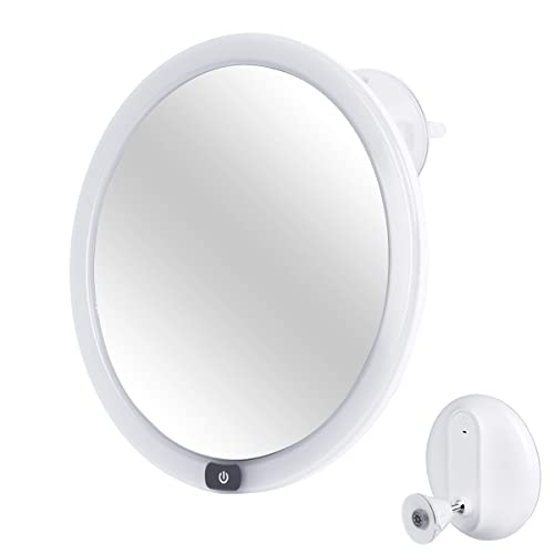 Nadi Collection | Espejo Aumento baño | Batería de Litio | con luz LED y Ventosa | Aumento 7X | Espejo para Maquillaje, Afeitado o depilar cejar | Sin taladros | Rotación 360º | Cable USB Cover