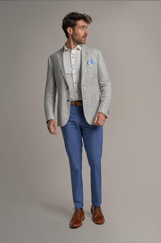Men’s and Boys Gray Linen Blend Twill Textured Blazer, Classic Father-Son Matching Outfits3