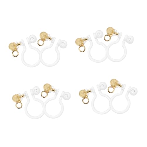 SHINEOFI - SHINEOFI 8 Pièces Convertisseur de Boucles Oreilles Clip Résine Accessoires sans Perçage Clips Oreille Sûrs et Indolores pour Fabrication de Bijoux