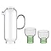 Caraffa Acqua Brocca di acqua di vetro Set con manico con succo di frutta brocca di succo trasparente con succo di frutta trasparente tazze di acqua fredda bollitore freddo con 2 tazze verde chiaro br