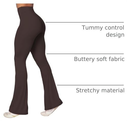 Image of Sunzel Flare Leggings, Crossover Yoga Pants with Tummy Control, High-Waisted and Wide Leg