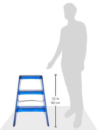 Kartell Upper escalera plegable azul cobalto de policarbonato para decoración moderna 6