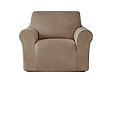 maxmill Velvet Armchair Slipcover Stretch Sofa Cover Plush Thick Sofa Cover One Piece Non-Slip Chair...