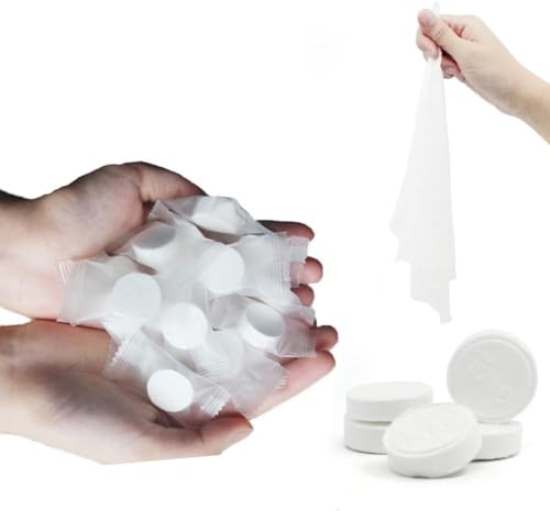 Vantiyaus - miniasciugamano compresso, 100 pezzi, portatile, usa e getta, in cotone, per casa/salone di bellezza/viaggio/sport/attività all'aperto