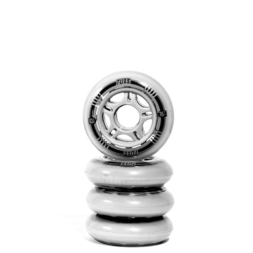 Tuxs Ruedas de Patines en Línea 82A Ruedas X4 en Línea Ruedas de Repuesto Ruedas para Patinaje en Línea Patinaje Recreativo en Interiores y Exteriores (76x24 mm)