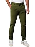 JMIERR Slim Fit Dress Pants for Men Casual Cotton Twill Water-Repellent Stain-Resistant Stretch Chino Pants for Business, Work, Golf, Travel, 32W × 32L, Green
