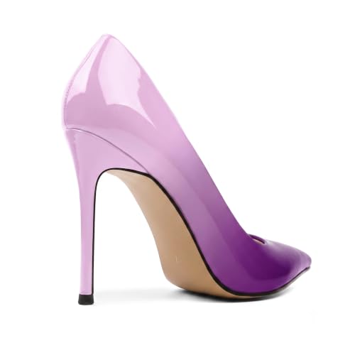 Image of Eldof Women's Classic Dress Pumps Shoes, Sexy Pointed Toe 4 inch Stiletto High Heels, Office Formal Slip On Size 5-13