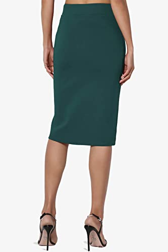 TheMogan Women's Office Ponte Stretch Knit Elastic High Waist Knee Pencil Midi Skirt2
