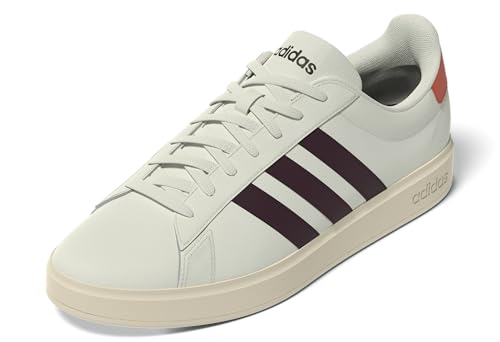 adidas Men's Grand Court 2.0 Sneaker, Off White/Aurora Ruby/Semi Impact Orange, 11.5