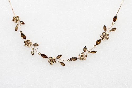 Image of Faship Gorgeous Rhinestone Crystal Floral Necklace Earrings Set