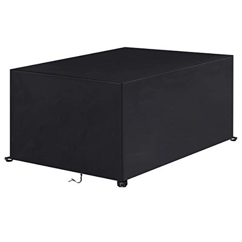 IREGRO Funda Muebles Jardín Cubierta de Protección para Mesa Muebles mpermeable 420D Oxford para Sofa de Jardin,Patio,al Aire Libre,Funda para Sofa de Esquina,Mesa y Sillas,Negro (135x135x75cm)